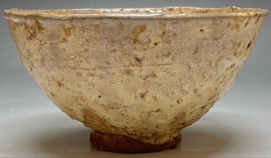 13th Gen. Sakata Deika Hagi Ware Tea Bowl – White Glaze Biwa-iro – Japan