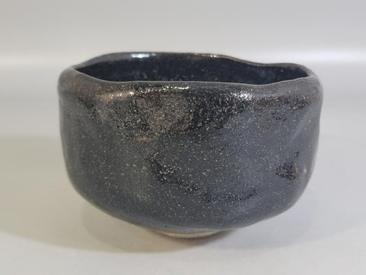 1st Gen Nakamura Donen Black Raku Tea Bowl Kuro Raku Chawan Kyoto