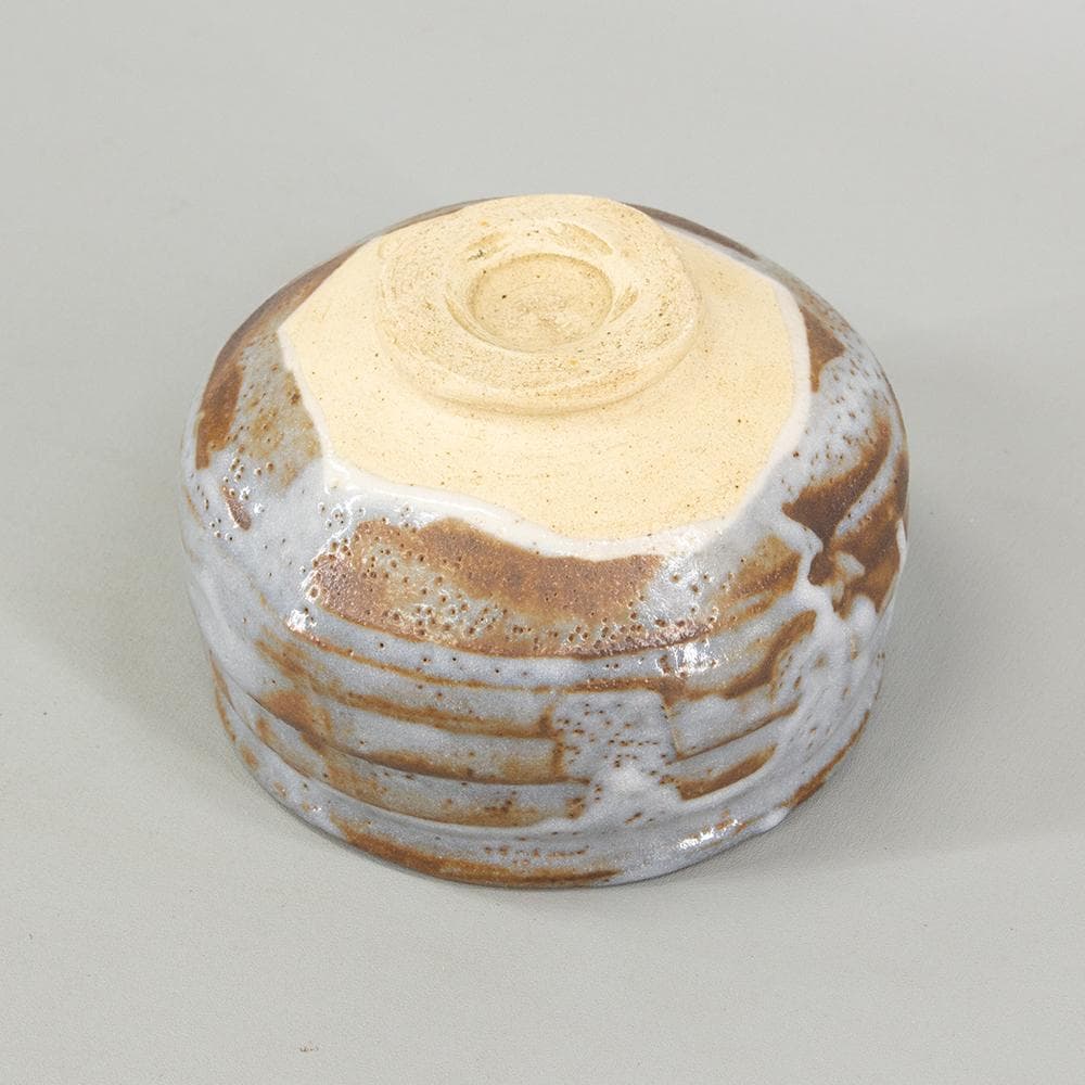Nezumi Shino Chawan "Fukuju" by Noda Tozan — Daitokuji Inscription, Signed Box, Mino Ware Matcha Bowl