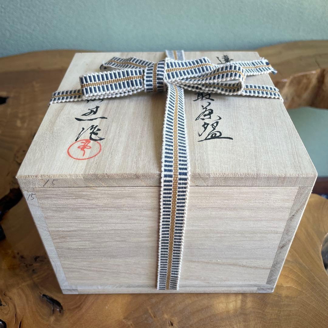 Takatori Ware Faceted Matcha Bowl by Takatori Shinobu — Enshu Konomi Mentori Chawan with Original Signed Box