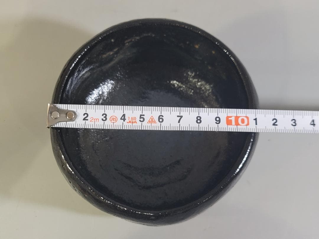 Nakamura Donen 1st Gen Black Raku Tea Bowl Rustic Sand Texture Chawan