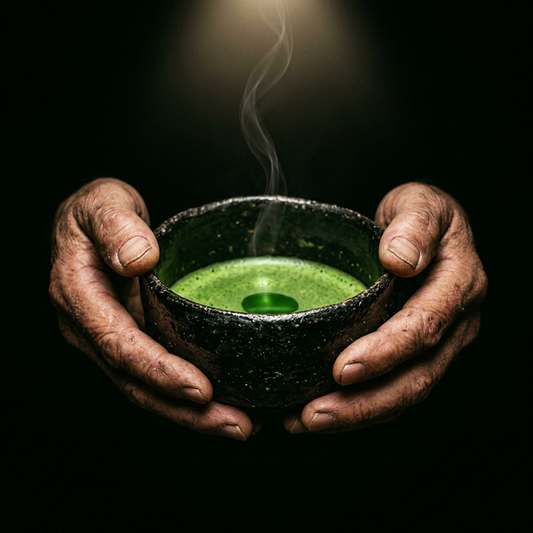 Quiet Japanese tea bowl in soft light for The Tea of No-Tea Zen Tea archive entry