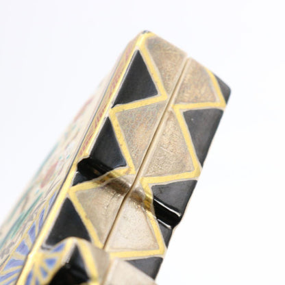 Ninsei Fan Kogo Incense Box by Hashimoto Jogaku - Pine Bamboo Plum Enamel