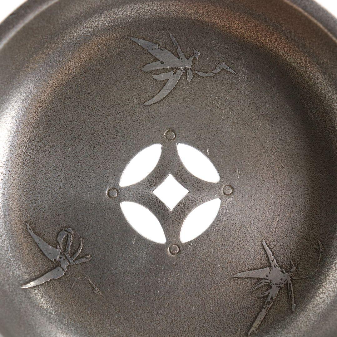 Four Gentlemen Tin Kensui by Daimaru Seisei — Shippo Openwork Lid