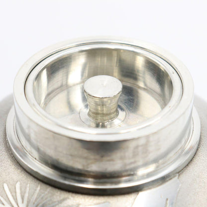 Iwakiri Bikodo Satsuma Tin Tea Canister — Pine Tree Relief Suzuki Chashinka