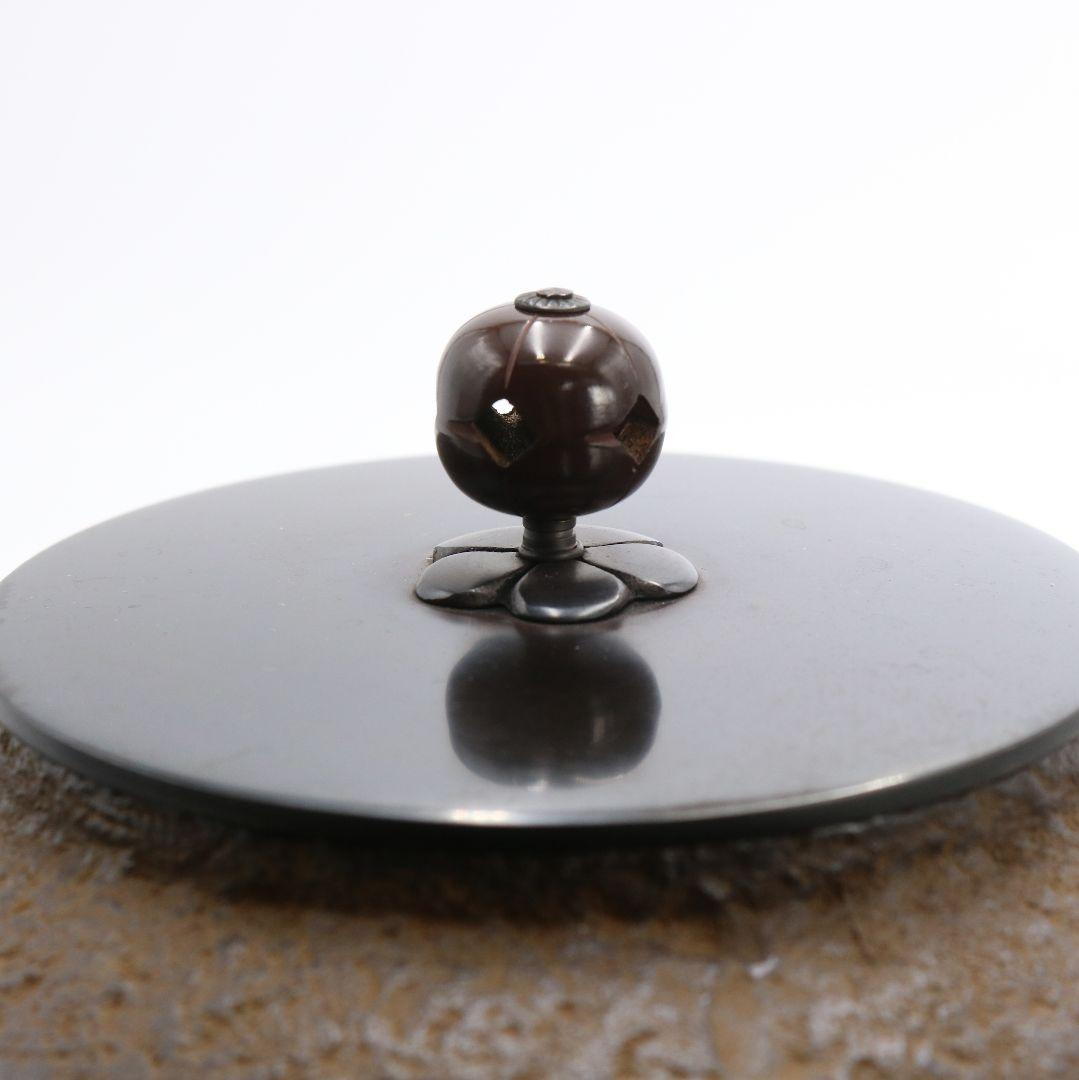 Kimura Soya Cast Iron Chagama with Seigaiha Wave Pattern — Kame-Kan-Tsuki Kettle