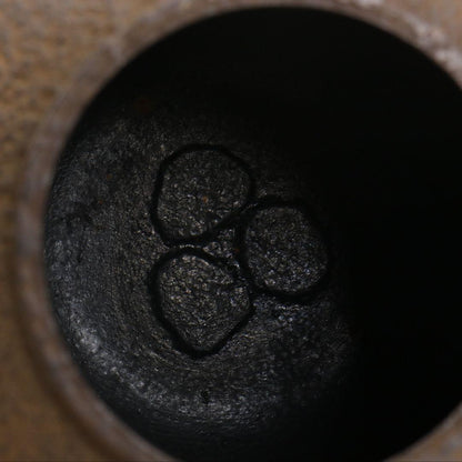 Kimura Soya Cast Iron Chagama with Seigaiha Wave Pattern — Kame-Kan-Tsuki Kettle