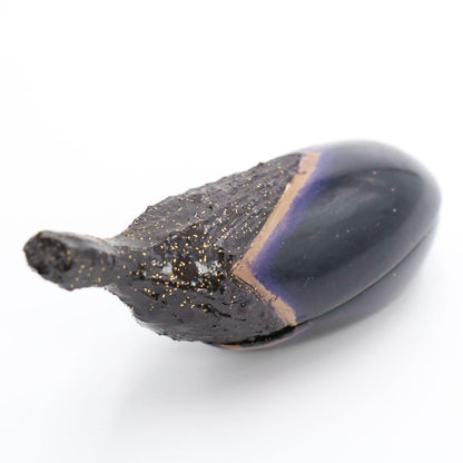 Matsui Yoshiko Wajima Lacquer Kanshitsu Eggplant Incense Container Kogo