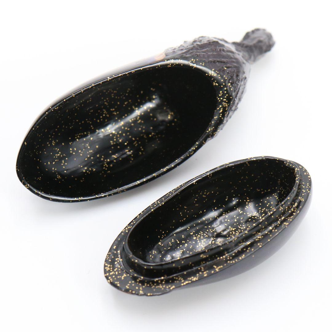 Matsui Yoshiko Wajima Lacquer Kanshitsu Eggplant Incense Container Kogo