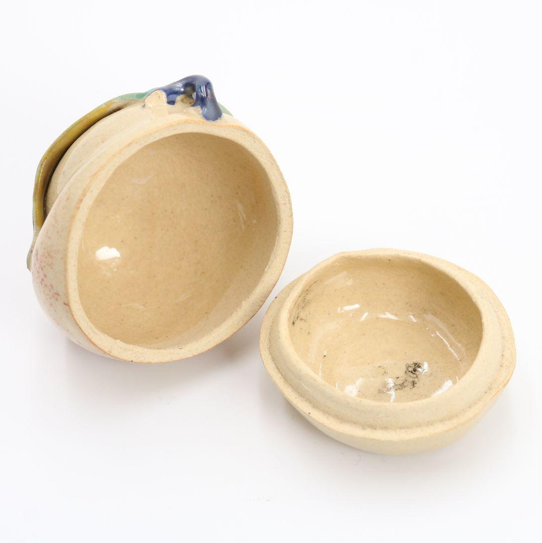 Shozan Ninsei-Style Monkey on Peach Kogo — Kyoto Incense Container