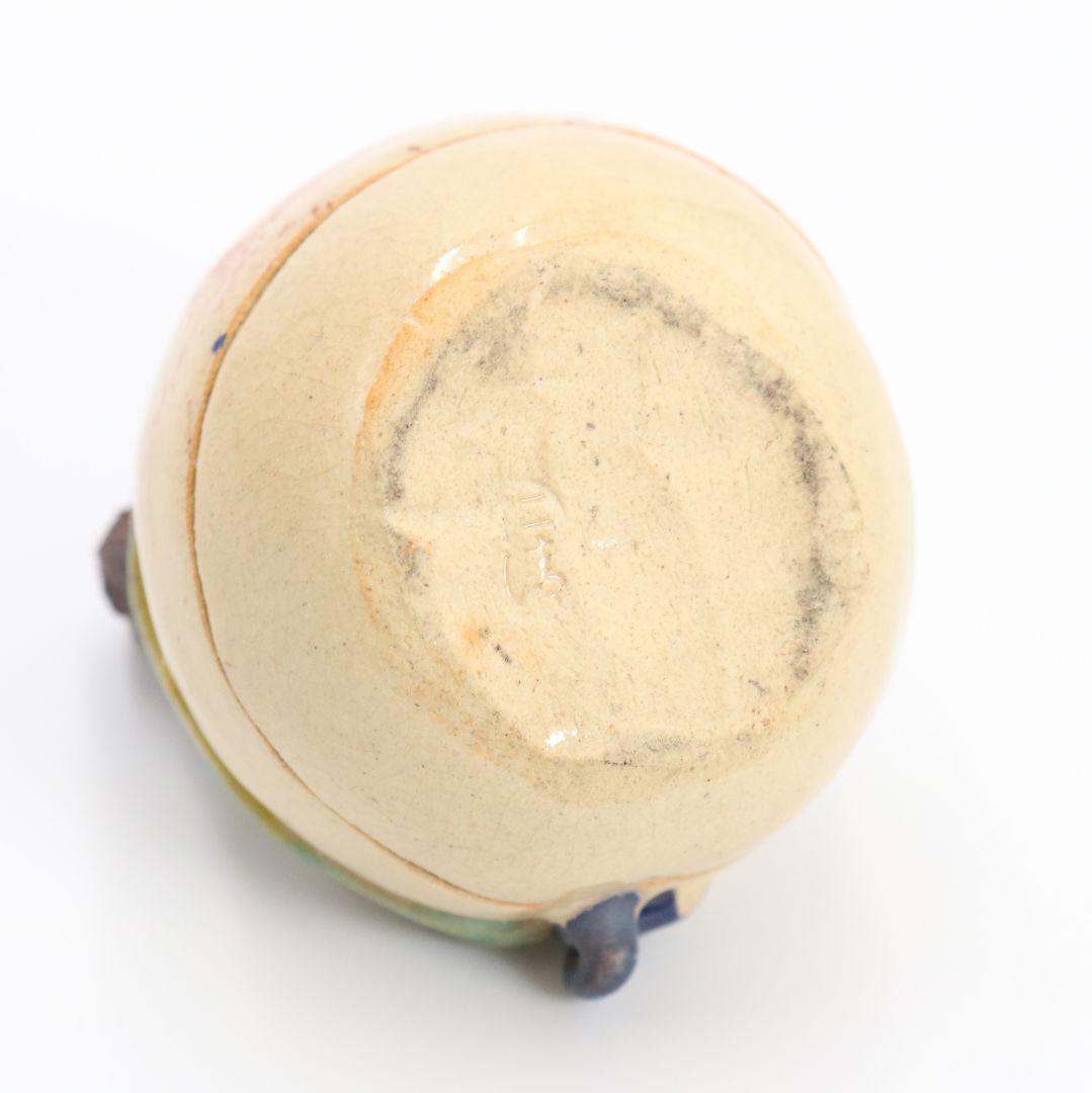 Shozan Ninsei-Style Monkey on Peach Kogo — Kyoto Incense Container