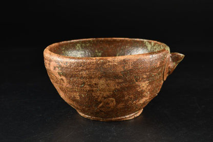 Shibu-Kamiko Katakuchi Bowl by Tsubojima Dohei — Hironaga Kiln, Lacquer Lid, Signed Wooden Box