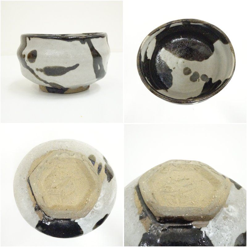 Gosho-maru Style Tea Bowl 'Kankyo' by Oka Shoichiro — Daitokuji Kakitsuke, Black White Two-Glaze