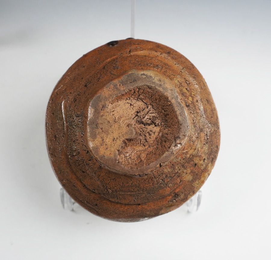 Iga-Style Wood-Fired Chawan with Ash-Glaze Drips — Japanese Tea Bowl with Protective Wooden Box
