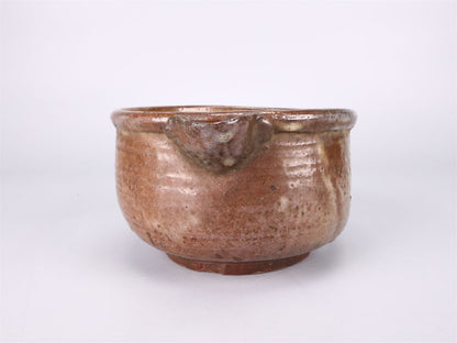 E-Karatsu Iron-Painted Katakuchi Pouring Bowl — Karatsu Stoneware with Associated Wooden Box