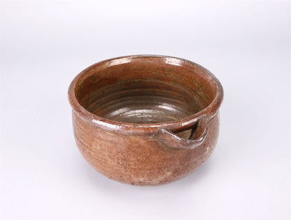 E-Karatsu Iron-Painted Katakuchi Pouring Bowl — Karatsu Stoneware with Associated Wooden Box