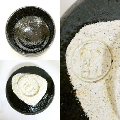 Kuro Raku Chawan by Kawasaki Waraku VII — Daito-ji Seal Bestowed, Japanese Tea Bowl with Box