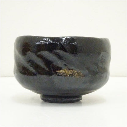 Black Raku Chawan 'Muji' by Sasaki Soraku — Daitokuji Authentication, Signed Tomobako