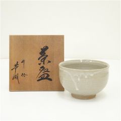 Nezumi Shino Matcha Bowl by Kato Minoru — Signed Wooden Box, Mino Ware Chawan for Japanese Tea Ceremony
