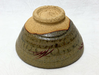 Suzuki Hachiro Kare-no Chawan — Seto Ash-Glazed Tea Bowl with Iron Bamboo, Tomobako