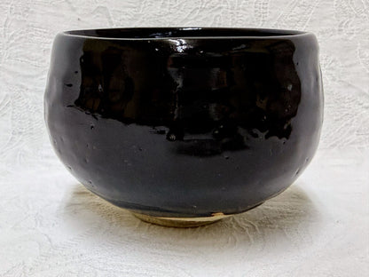 Black Chawan by Kato Sakusuke — Fuyukomori, Koseto Kiln, with Original Signed Box