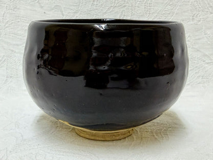 Black Chawan by Kato Sakusuke — Fuyukomori, Koseto Kiln, with Original Signed Box