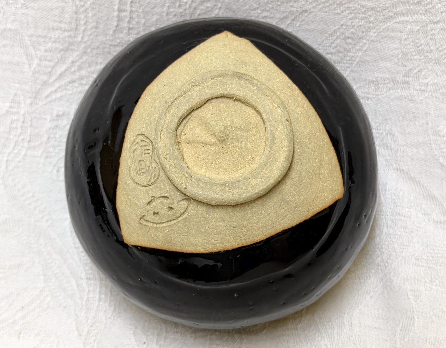 Black Chawan by Kato Sakusuke — Fuyukomori, Koseto Kiln, with Original Signed Box
