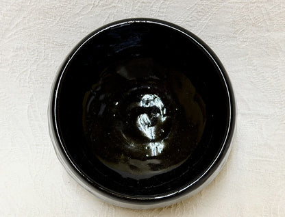 Black Chawan by Kato Sakusuke — Fuyukomori, Koseto Kiln, with Original Signed Box
