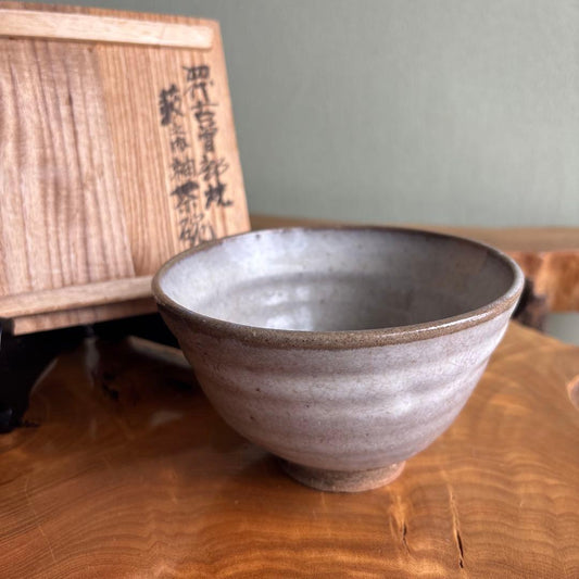 4th Generation Kosobu-Yaki |萩之絹 Hagi-Style Tea Bowl | Meiji Era Osaka Kiln