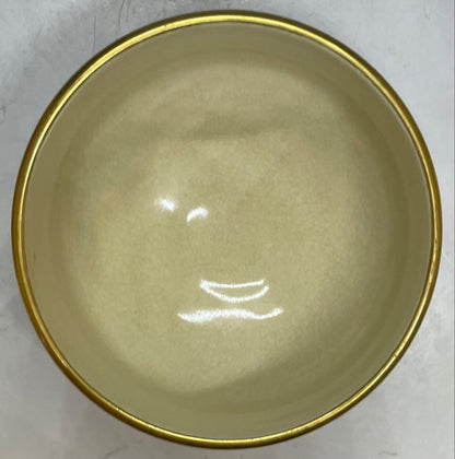 Kutani Chawan with Ao-Chibu and Gold Tessen by Shoka — Matcha Bowl, Tomobako