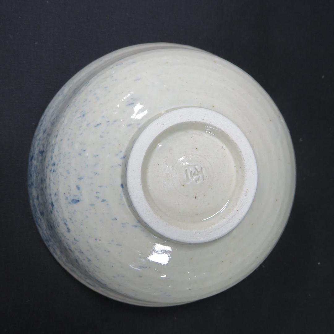 Mino Seika Tea Bowl by Fuji-gama Kazuko - Blue and White Cobalt Chawan