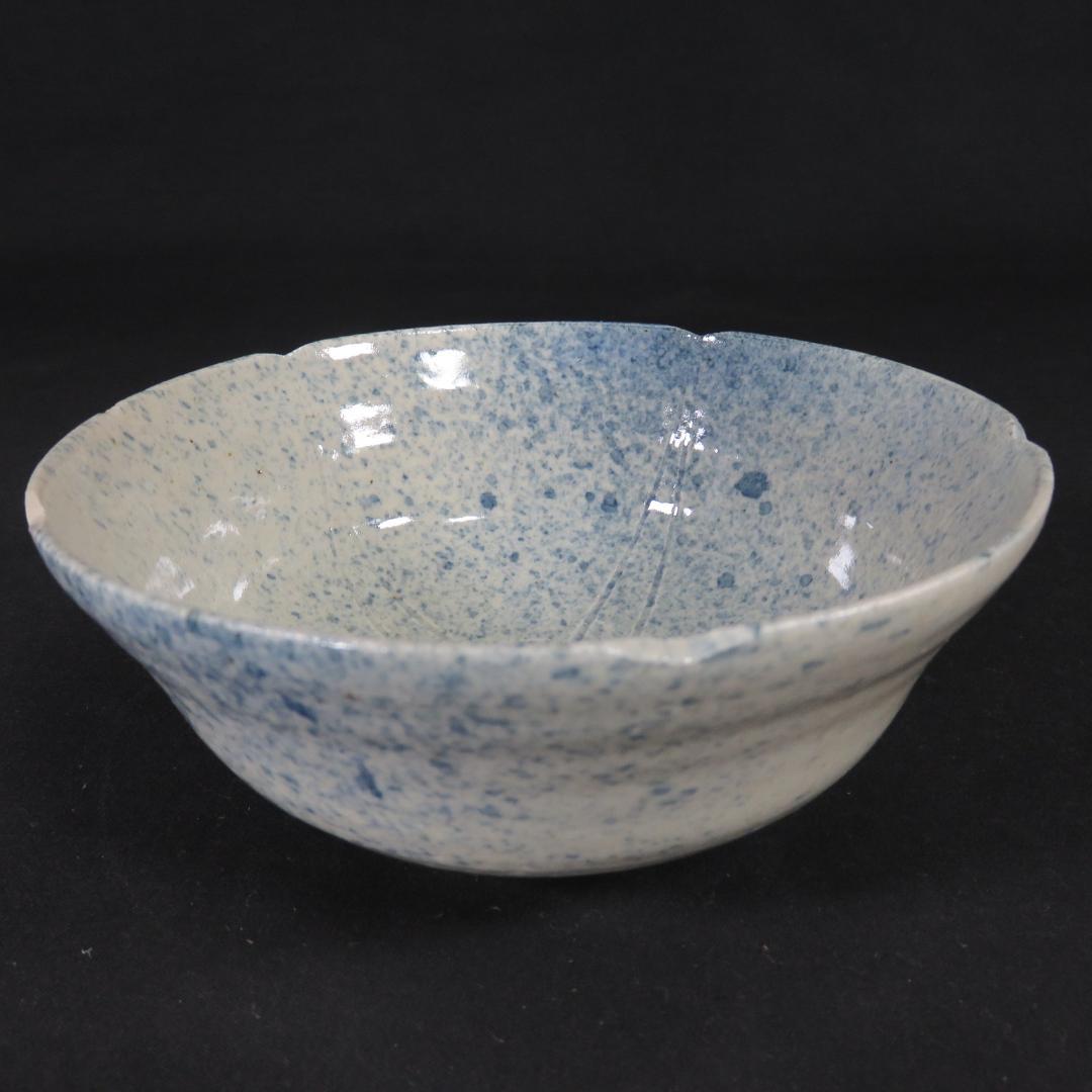 Mino Seika Tea Bowl by Fuji-gama Kazuko - Blue and White Cobalt Chawan