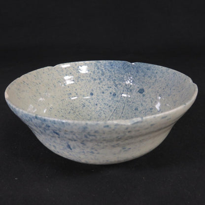 Mino Seika Tea Bowl by Fuji-gama Kazuko - Blue and White Cobalt Chawan