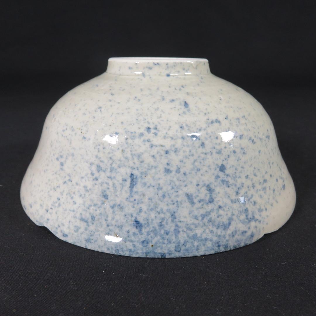 Mino Seika Tea Bowl by Fuji-gama Kazuko - Blue and White Cobalt Chawan