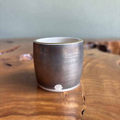 Kyo Ware Futa-oki Lid Rest | Silver Overglaze Pine by Heian Toho | Tomobako