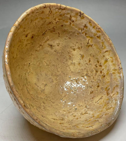 13th Gen. Sakata Deika Hagi Ware Tea Bowl – White Glaze Biwa-iro – Japan