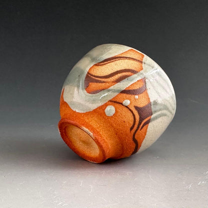 Neriage Sake Cup by Tsukioka Saburo - Marbled Clay Guinomi