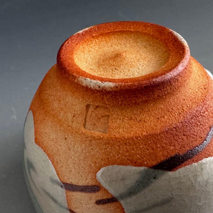 Neriage Sake Cup by Tsukioka Saburo - Marbled Clay Guinomi