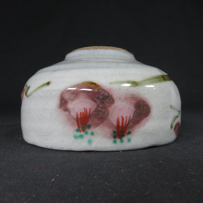 Camellia Pattern Tea Bowl by Kiyomi - Tsubaki Design Chawan with Signed Box for Tea Ceremony