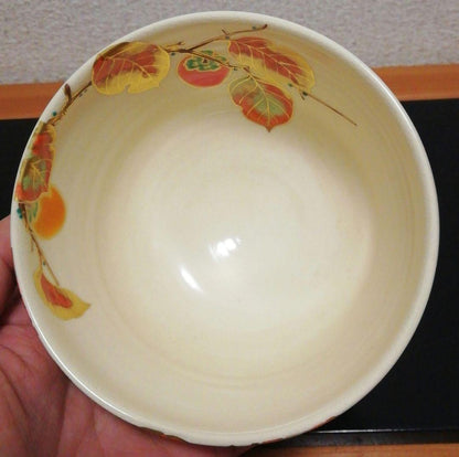 Iro-e Persimmon Chawan by Nakamura Yoshihisa Tofuku Kiln with Signed Box
