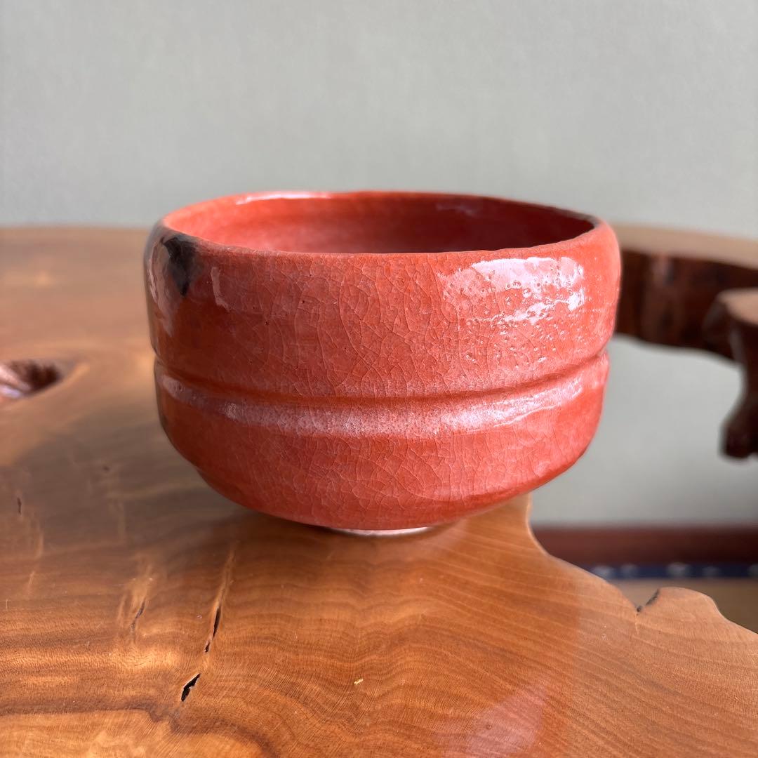 Aka Raku Chawan Matsukaze — Sasaki Shouraku, Kyoto Raku Kiln, Signed Box