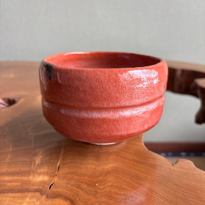 Aka Raku Chawan Matsukaze — Sasaki Shouraku, Kyoto Raku Kiln, Signed Box