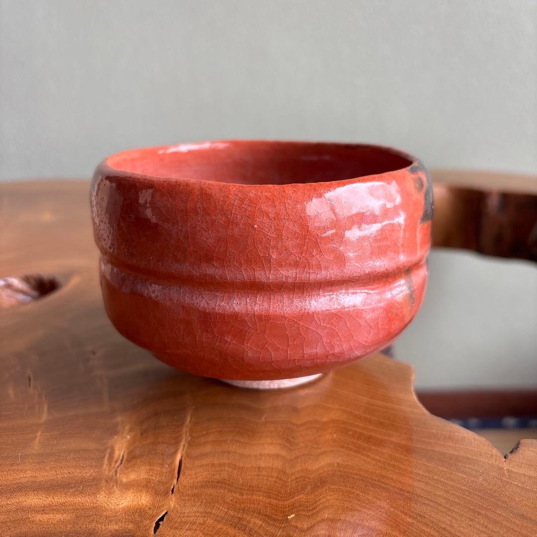 Aka Raku Chawan Matsukaze — Sasaki Shouraku, Kyoto Raku Kiln, Signed Box