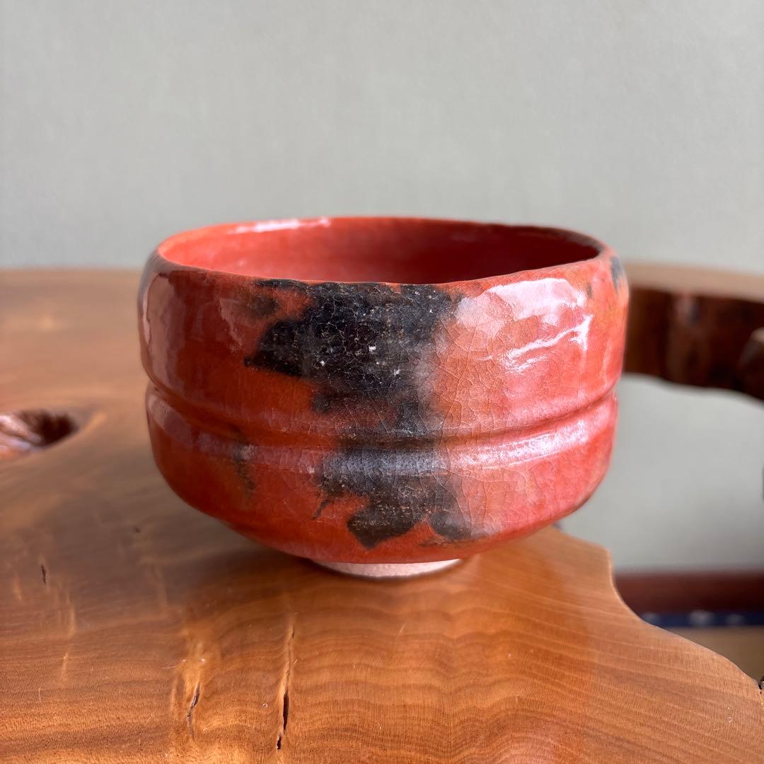 Aka Raku Chawan Matsukaze — Sasaki Shouraku, Kyoto Raku Kiln, Signed Box