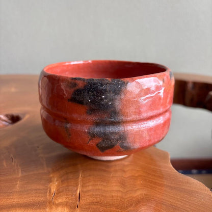 Aka Raku Chawan Matsukaze — Sasaki Shouraku, Kyoto Raku Kiln, Signed Box