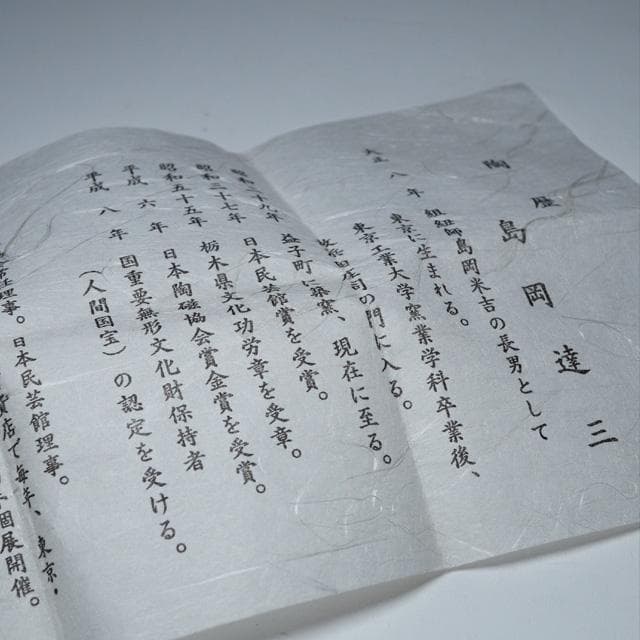 Shimaoka Tatsuzo Jōmon Zōgan Guinomi with Aka-e Floral Medallion