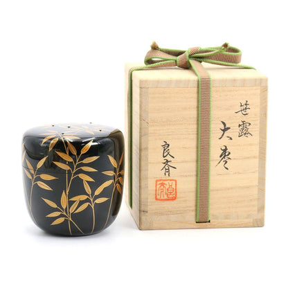 Sasa-Tsuyu Bamboo Dew Gold Maki-e O-Natsume by Tsukuki Ryosai