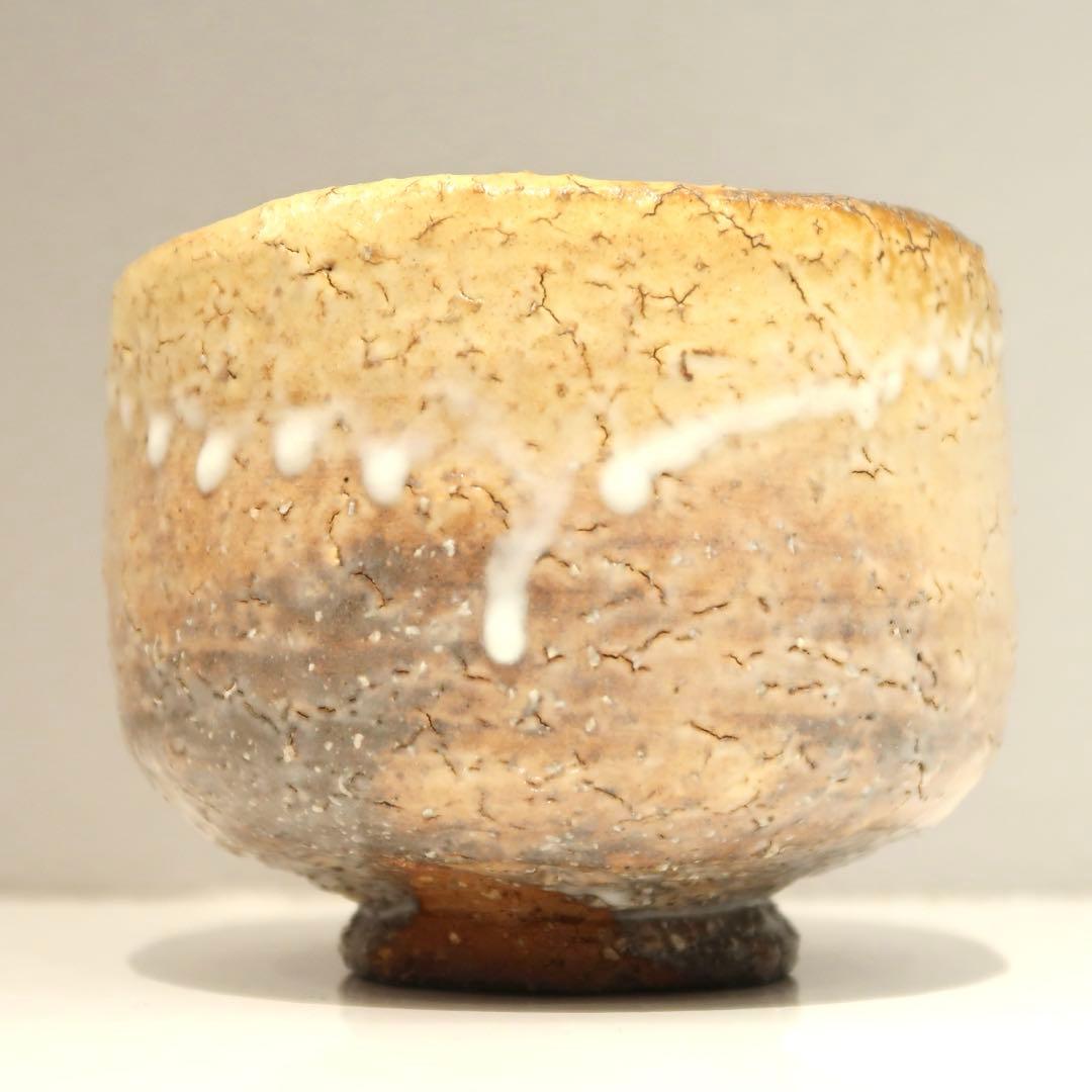 Hagi Chawan Amber Crackle Glaze Tea Bowl Matsuno Ryokuei Signed Tomobako