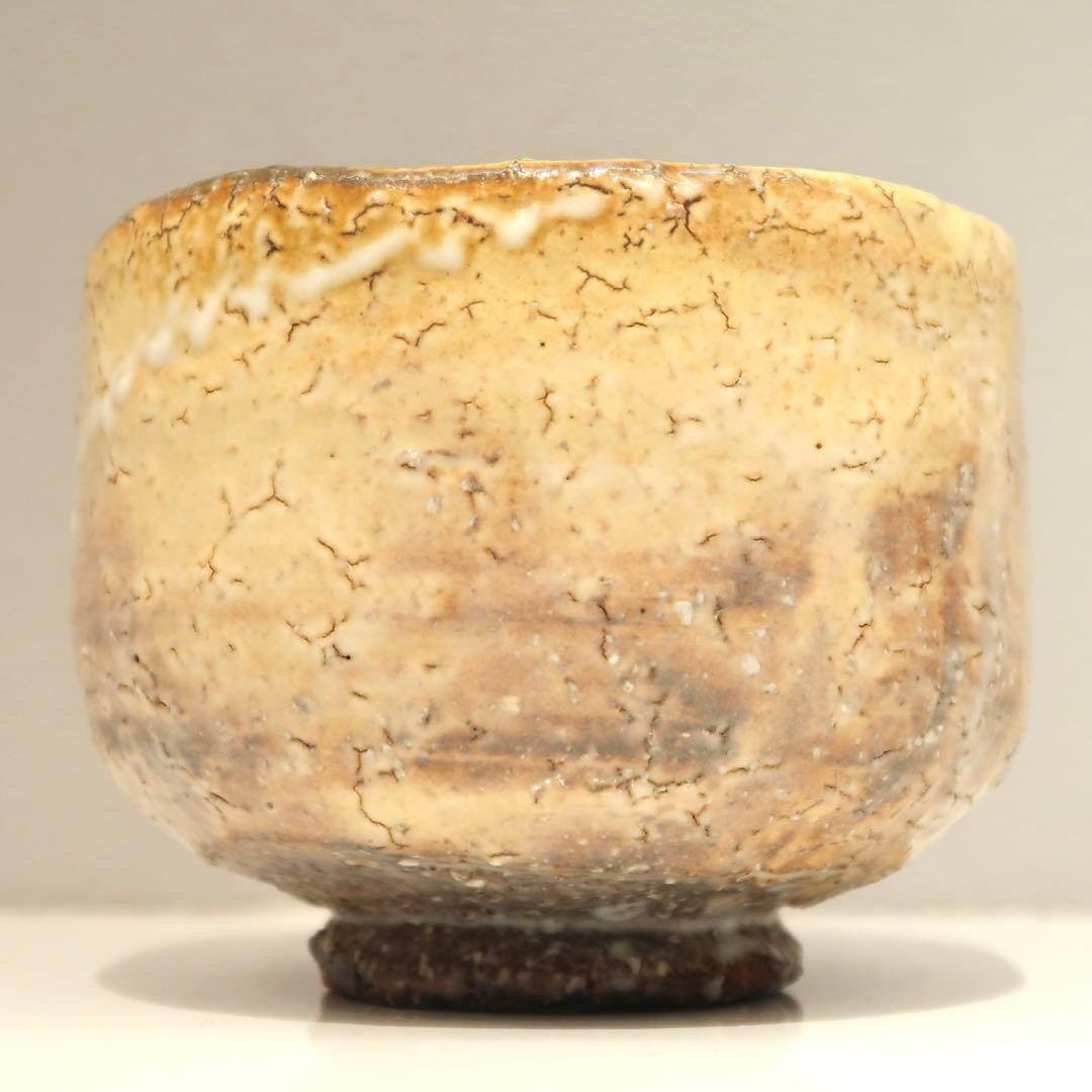 Hagi Chawan Amber Crackle Glaze Tea Bowl Matsuno Ryokuei Signed Tomobako