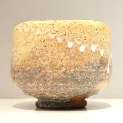 Hagi Chawan Amber Crackle Glaze Tea Bowl Matsuno Ryokuei Signed Tomobako